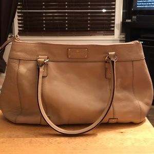 Kate Spade soft pebbled Napa leather.